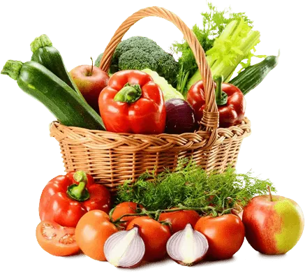 Canasta con verduras frescas